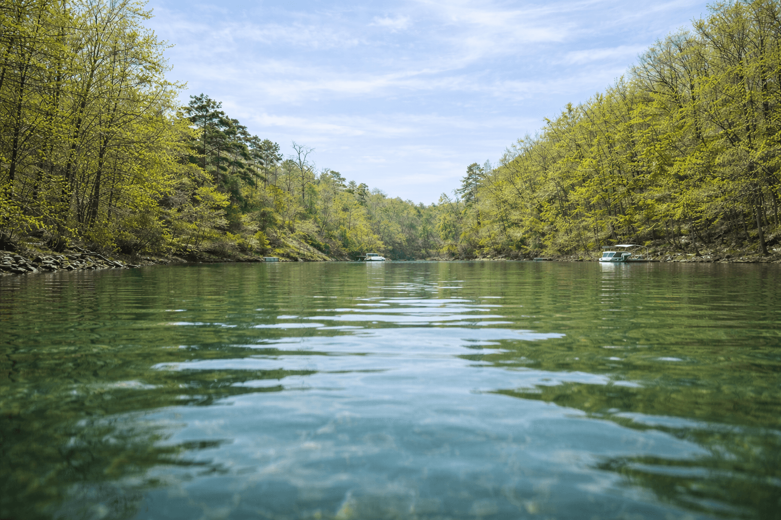 North-facing cove with 145 feet of shoreline, Lake Adger NC