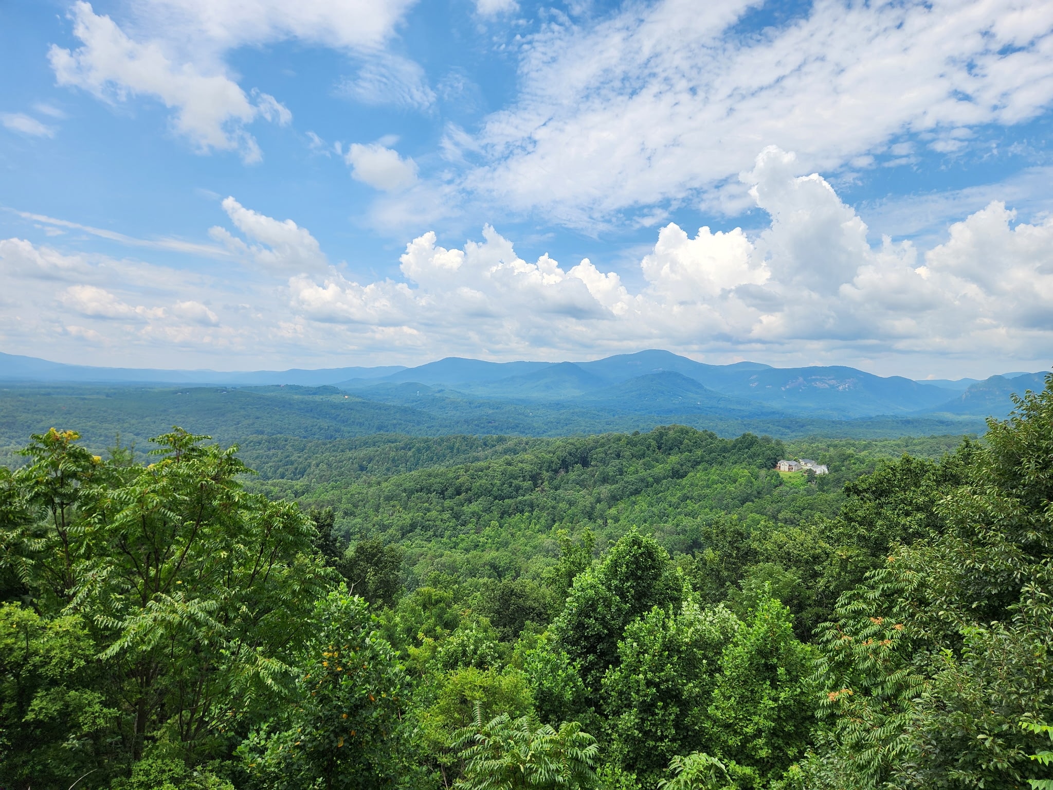 Golden hour mountain view from Golden Ridge Drive, Lake Lure NC